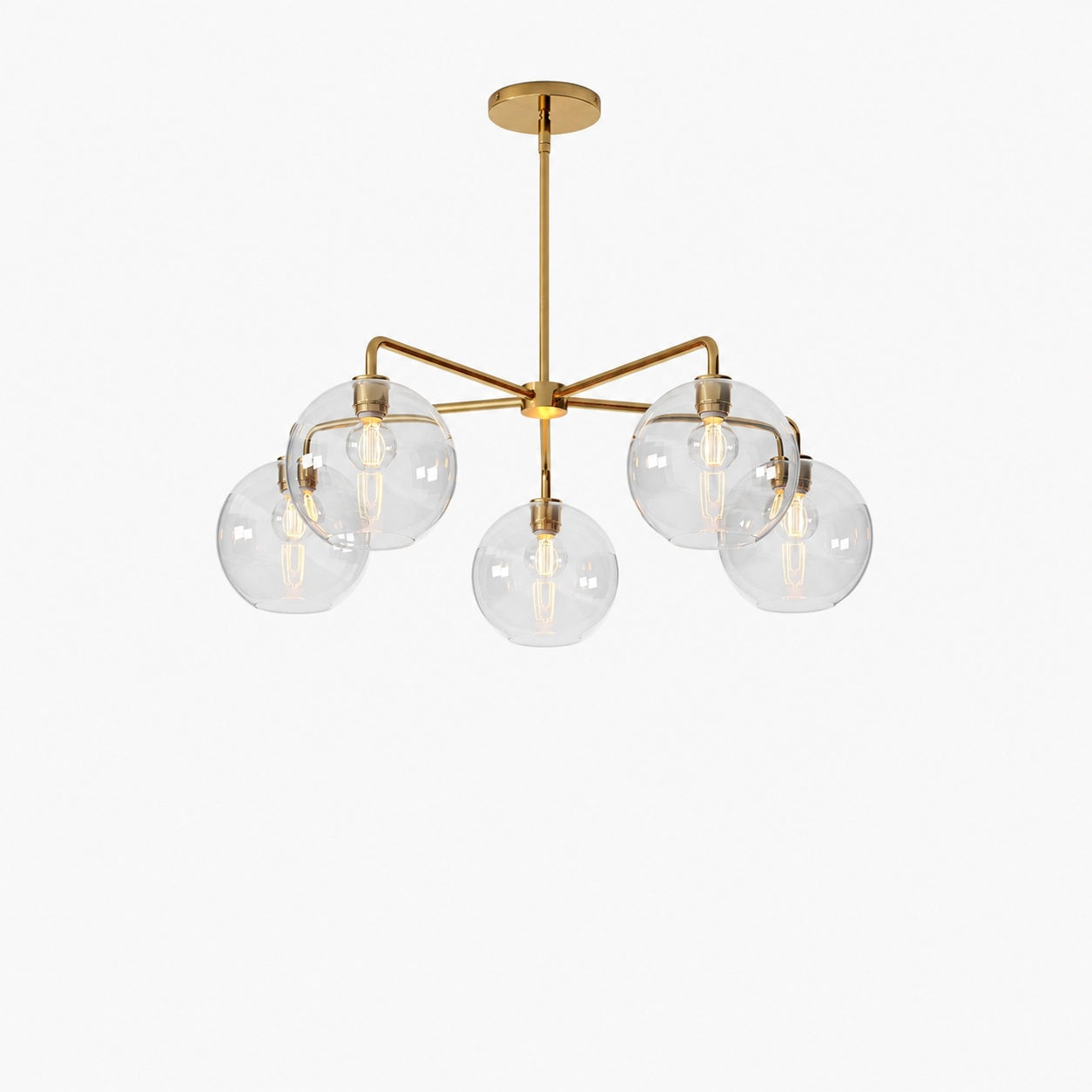 Selvion Elegant 5-Light Globe Chandelier – Modern Glass Pendant Lighting Fixture