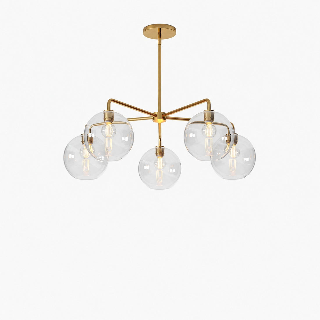 Selvion Elegant 5-Light Globe Chandelier – Modern Glass Pendant Lighting Fixture