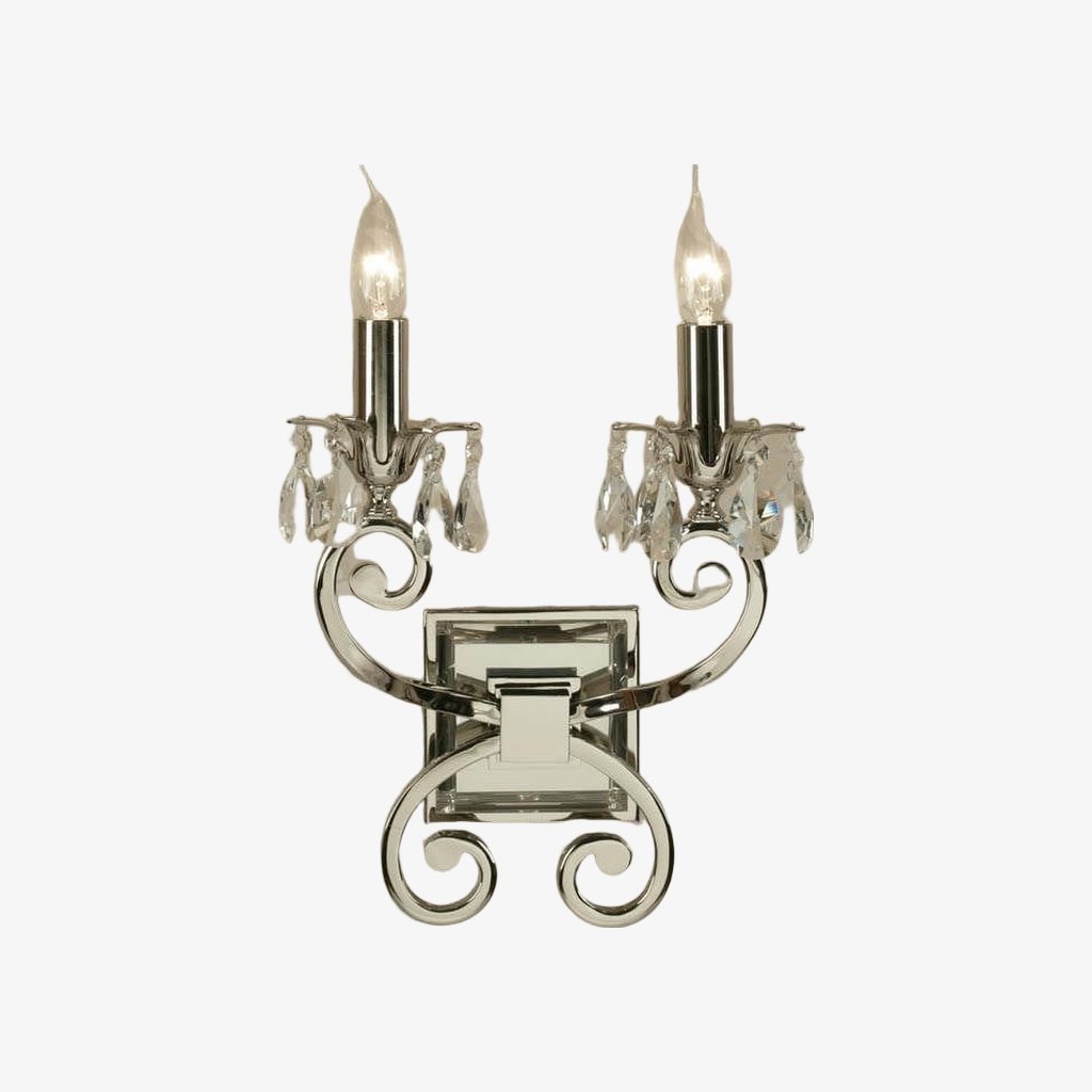Talonis Crystal Accent Wall Light – Curved Chrome Arm Design for Living and Hallway Spaces