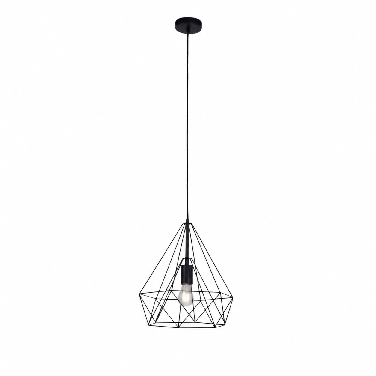 Skeletal Open Frame Pendant Light - Industrial Metal Pendant Lamp for Interior Lighting or Workspace