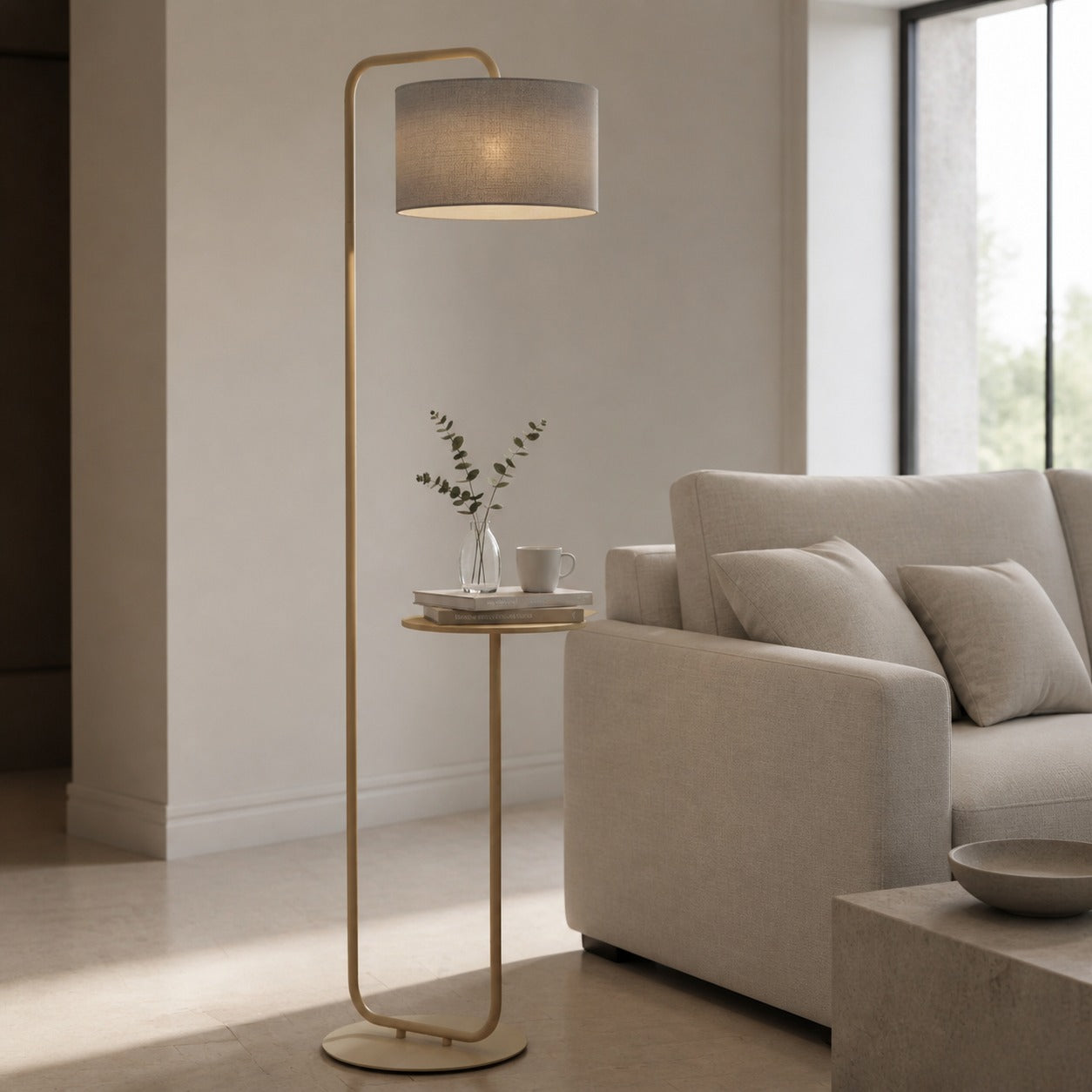 Lirra Multi-Functional Floor Lamp with Table-Top Design – Stylish Standing Lamp for Living Areas