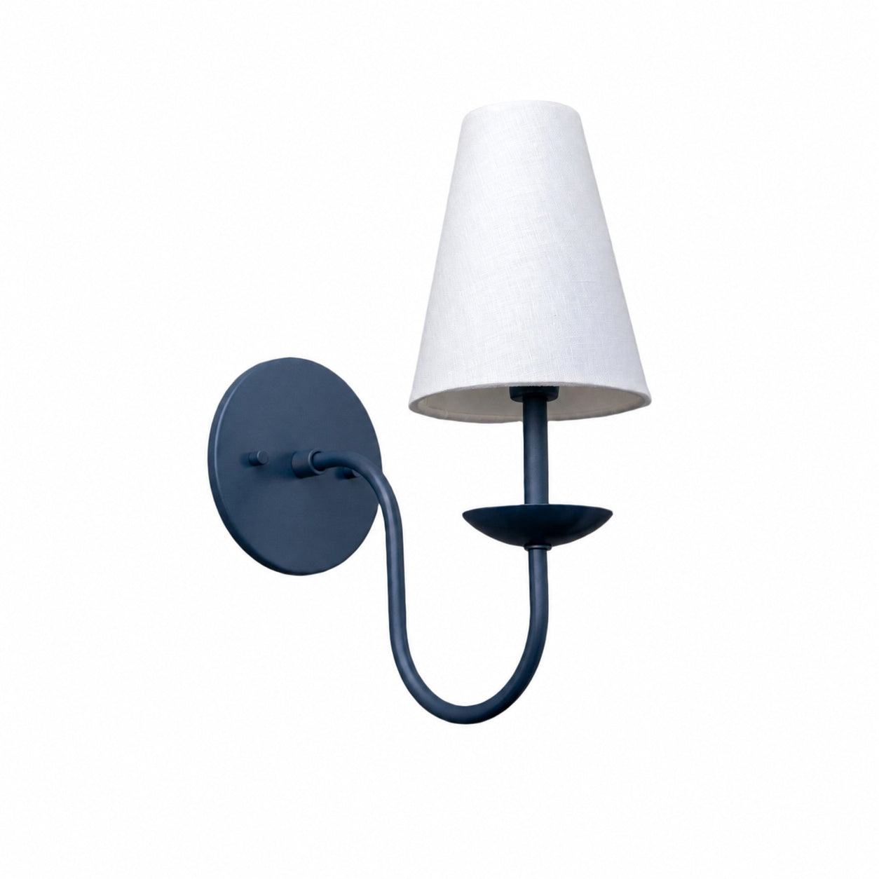 Curva Metal White Linen Sconce - Classic Brass Wall Light for Bedrooms