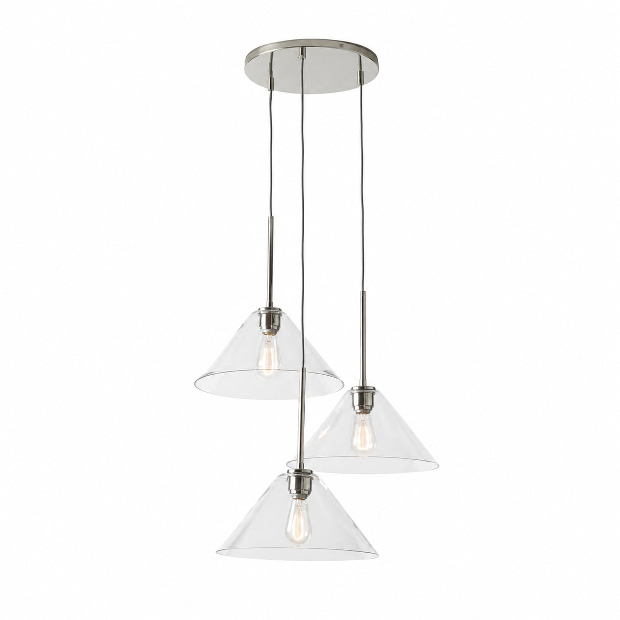 Conica 3-Light Cone Chandelier - Sculptural Glass Pendant Lighting Modern Style