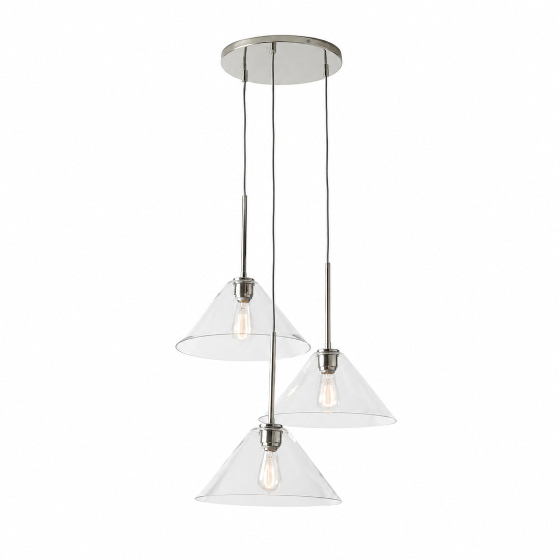 Conica 3-Light Cone Chandelier - Sculptural Glass Pendant Lighting Modern Style
