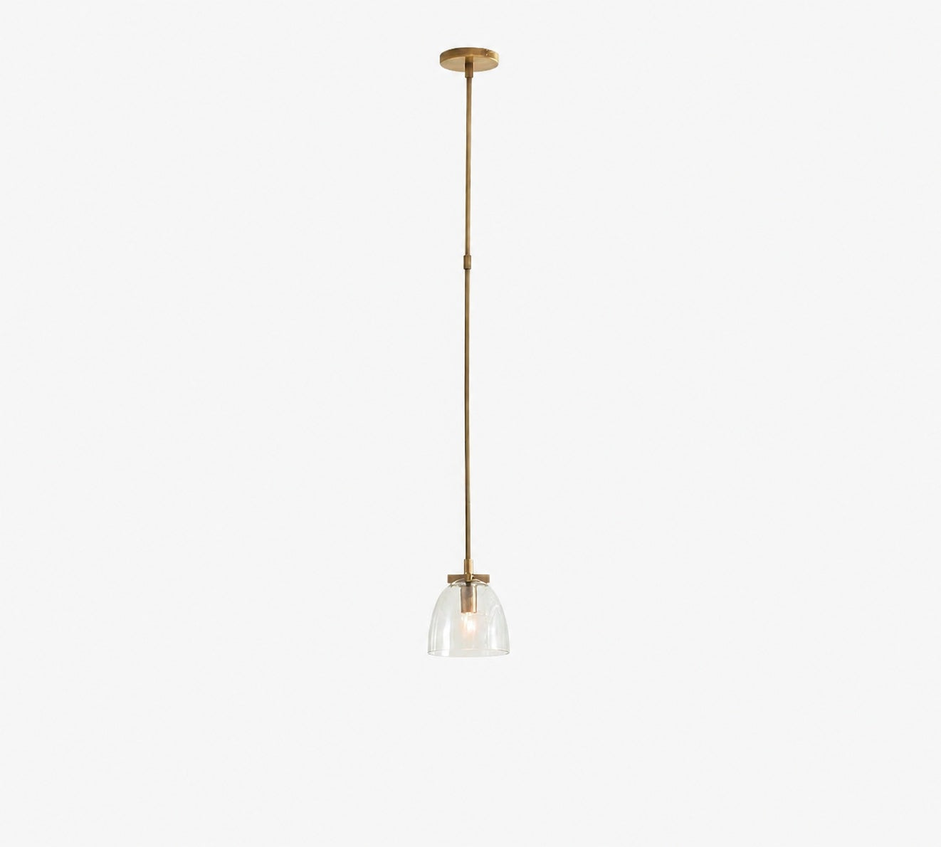 Auria Metal Brass Pendant Lighting - Vintage Finish with Glass Shade