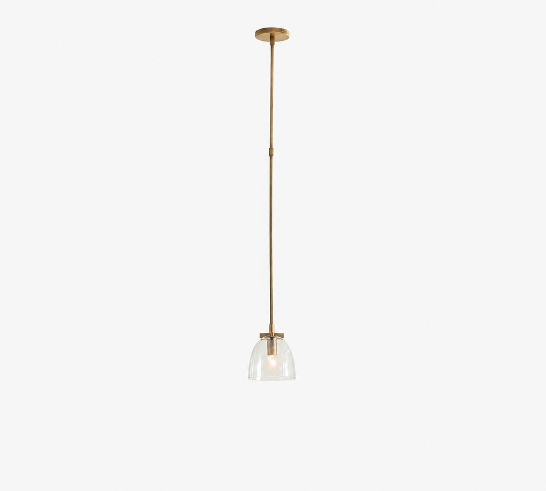 Auria Metal Brass Pendant Lighting - Vintage Finish with Glass Shade