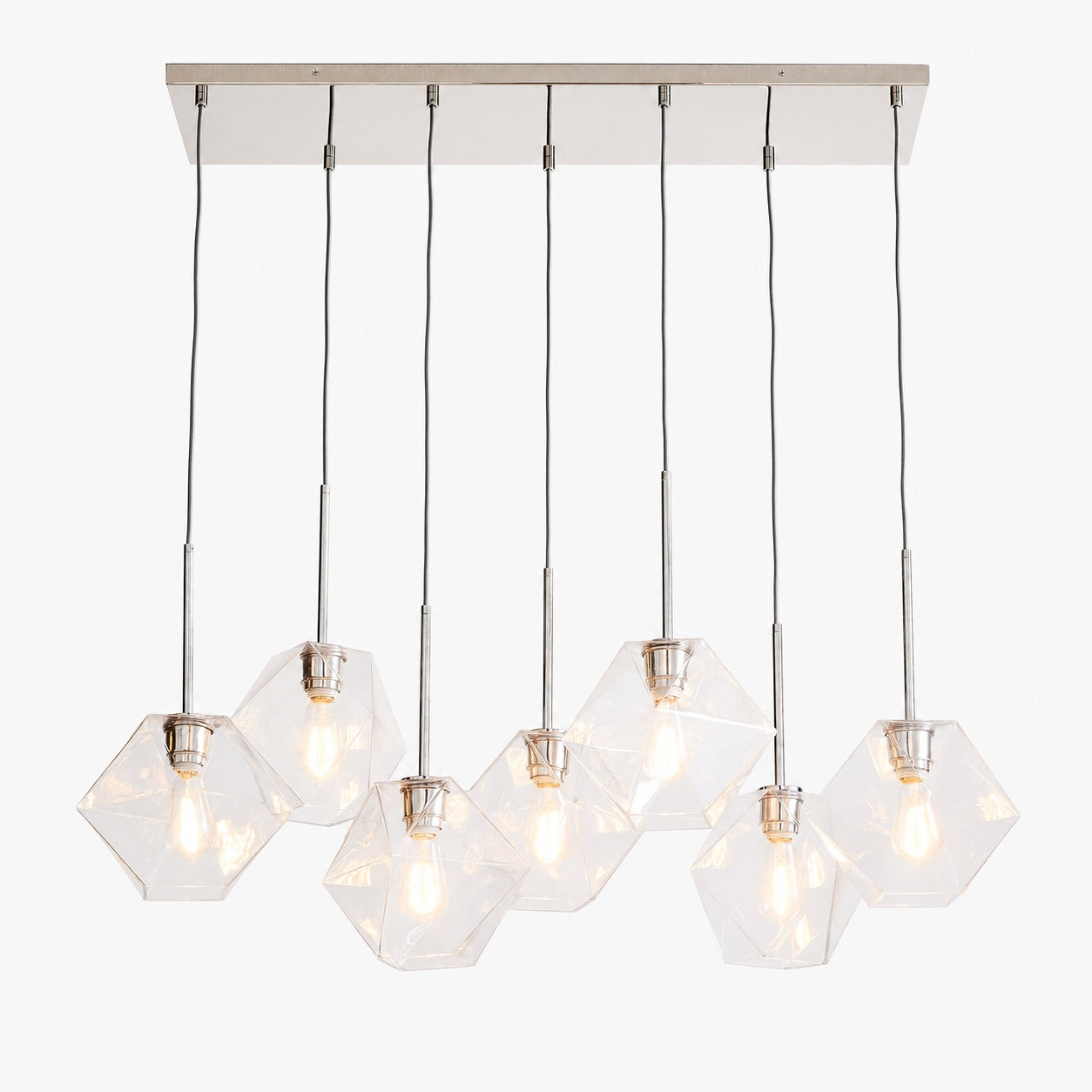 Talvior Luminous Geometric 7-Light Faceted Glass Chandelier