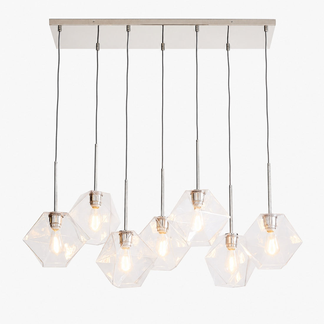 Talvior Luminous Geometric 7-Light Faceted Glass Chandelier