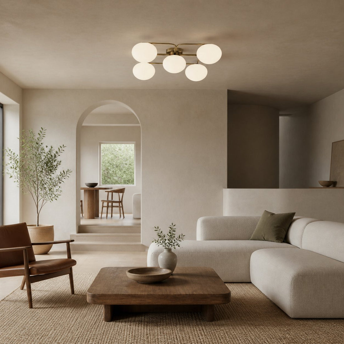 Brimush Modern Multi-Globe Flush Mount Lamp with Soft Diffused Light for Entryway or Living Room