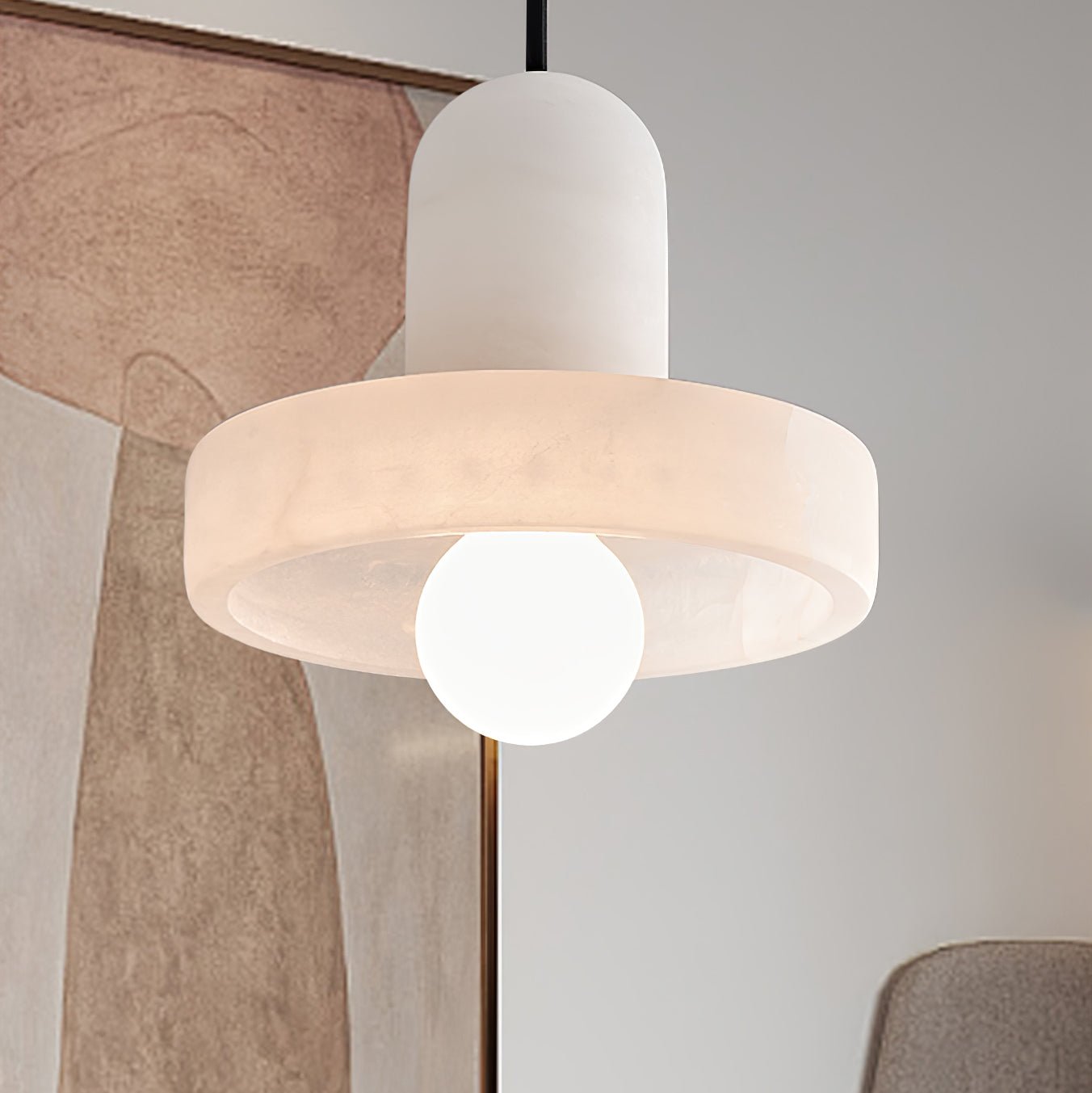 Elegant Creative White Alabaster Pendant Light