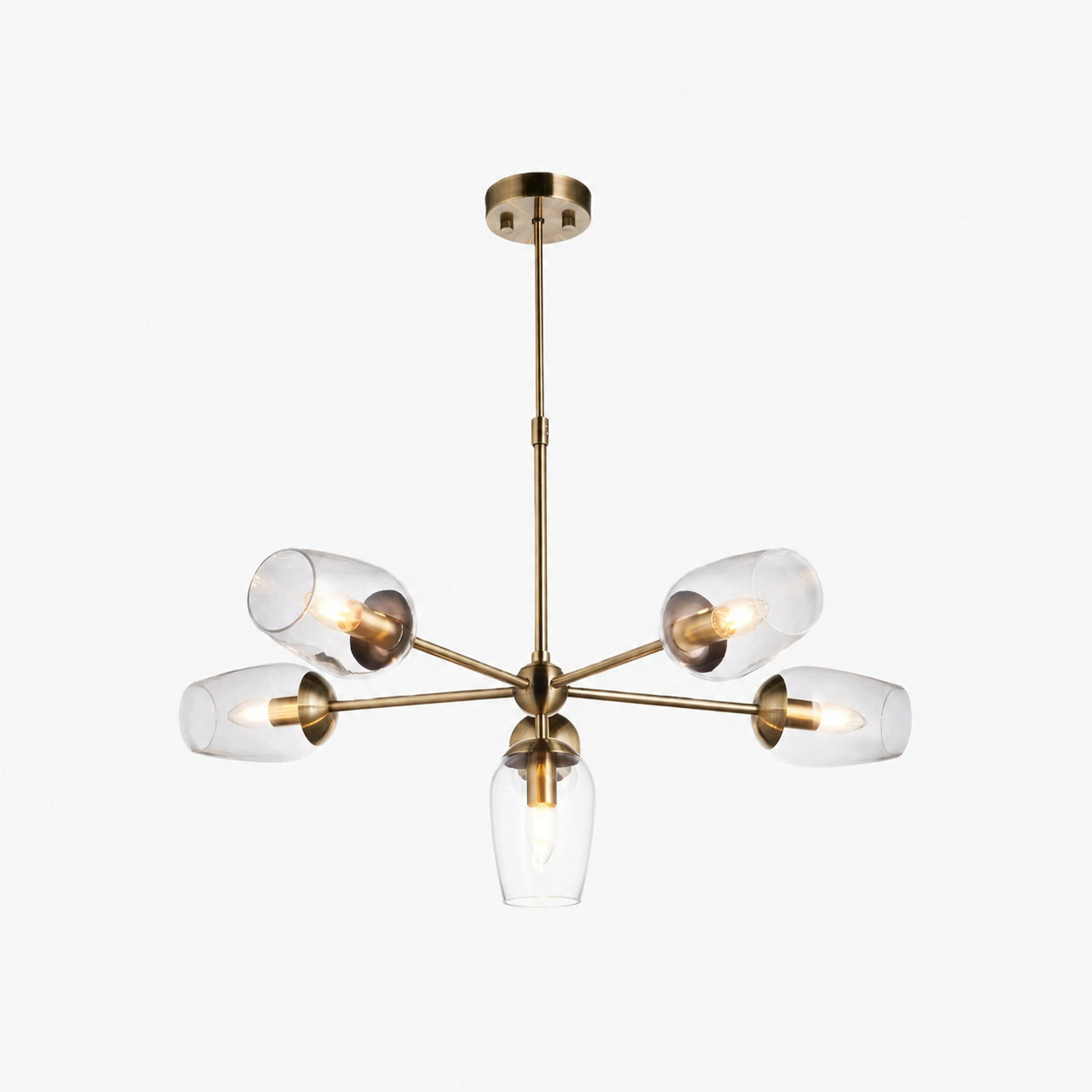 Serion Glass 6-Light Pendant Light - Modern Pendant with Clear Glass Shades for Living Room