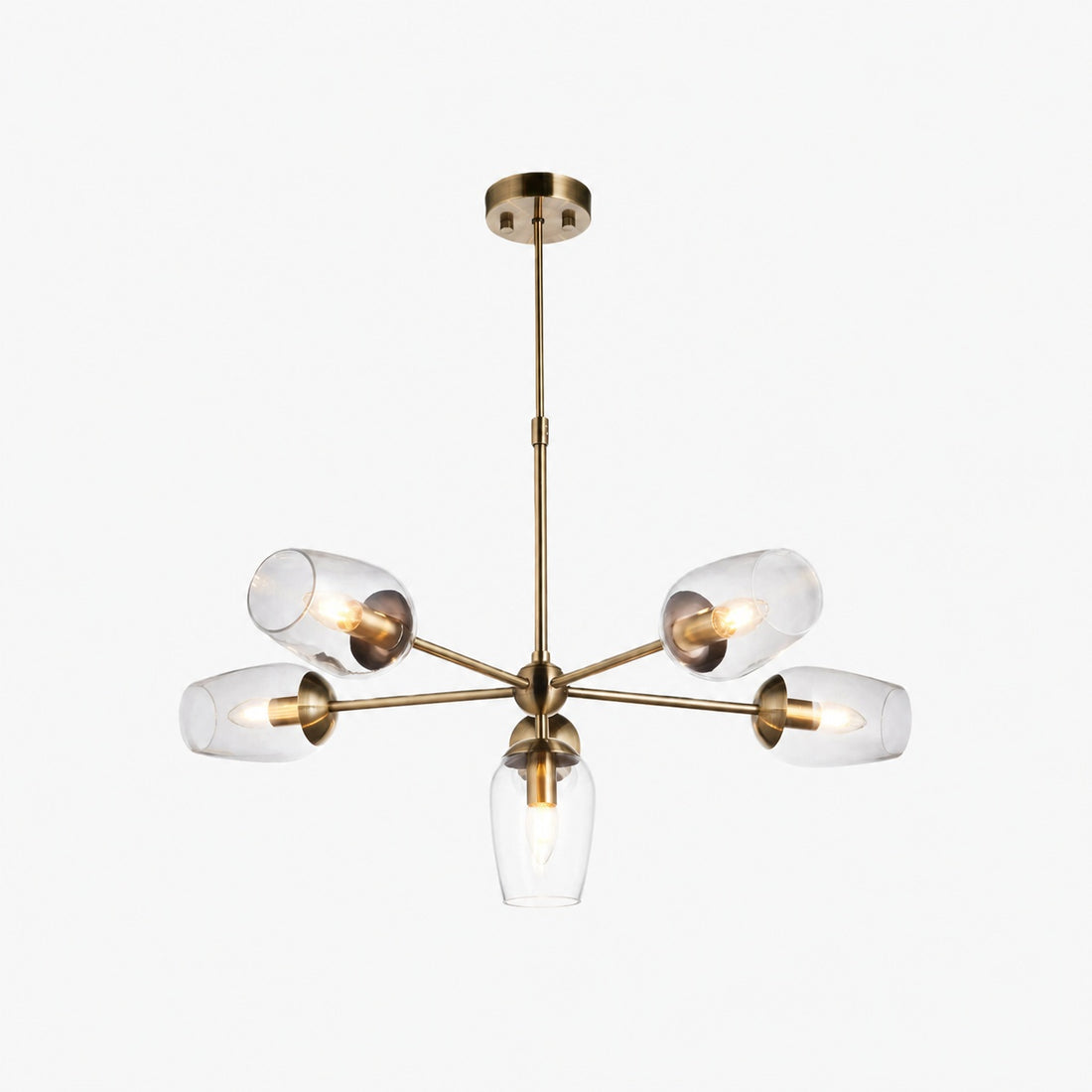Serion Glass 6-Light Pendant Light - Modern Pendant with Clear Glass Shades for Living Room