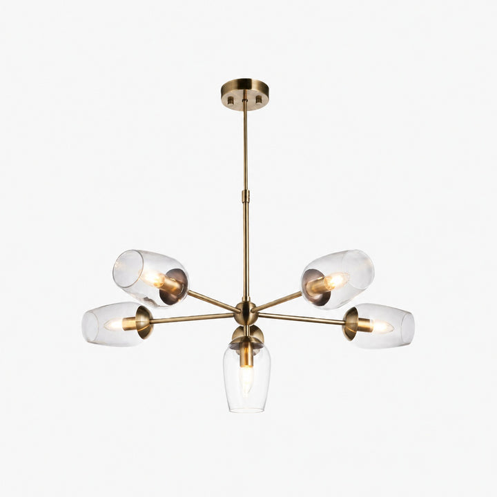 Serion Glass 6-Light Pendant Light - Modern Pendant with Clear Glass Shades for Living Room