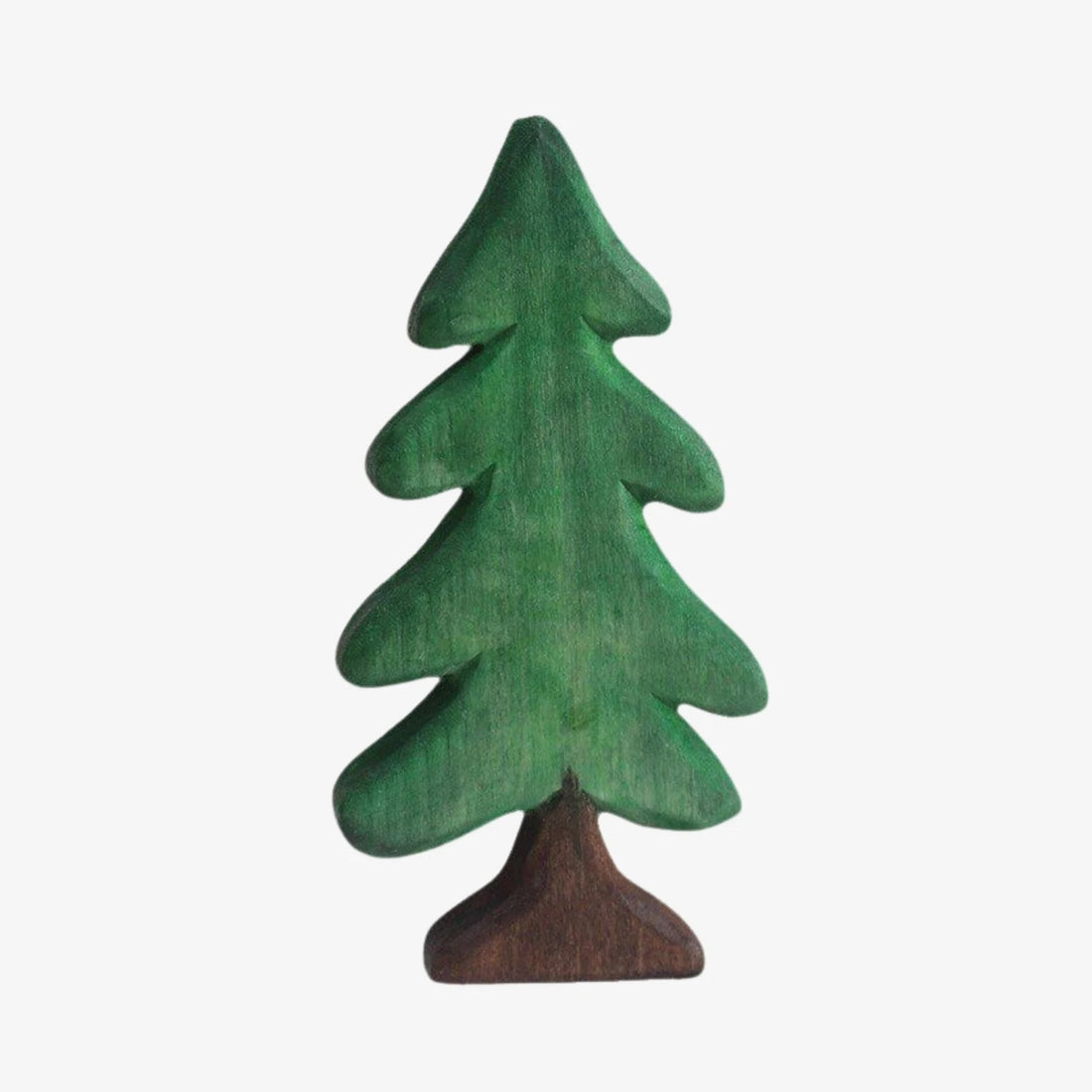 Handmade green pine tree wooden tabletop ornament