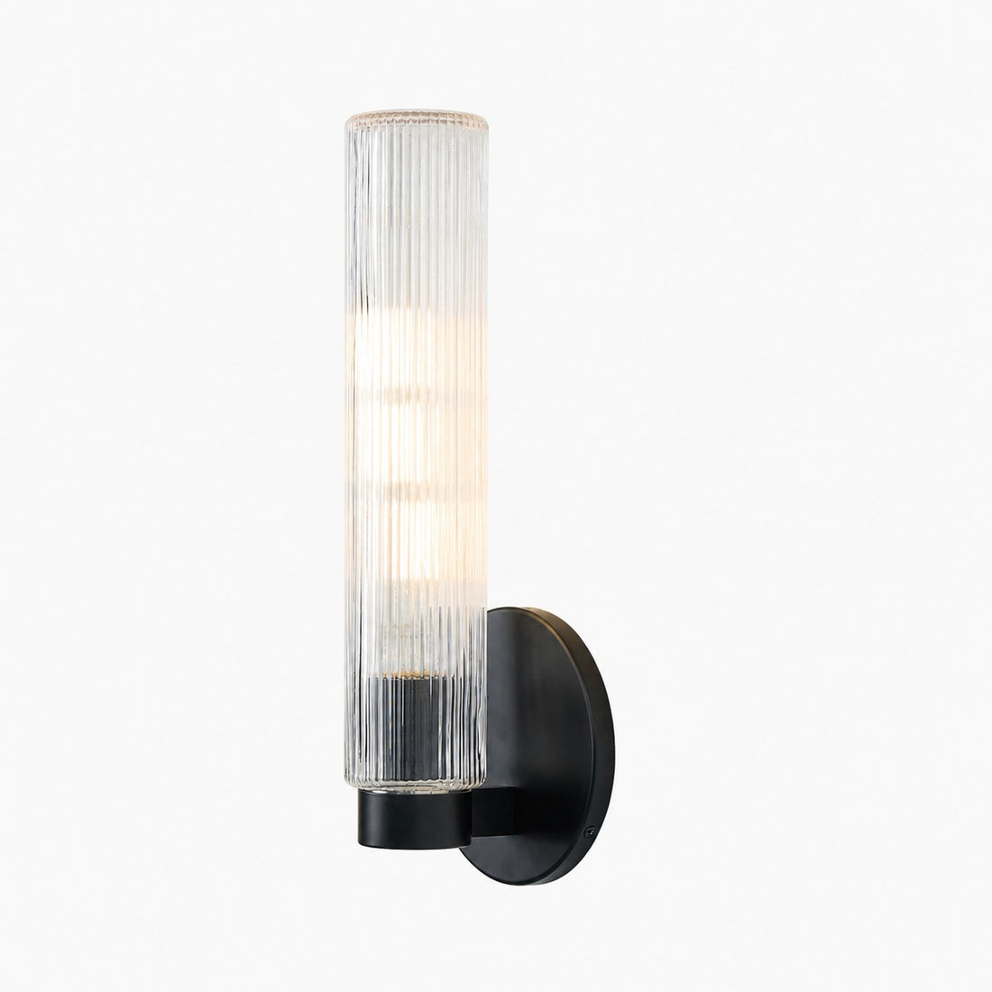 Rivora Fluted Glass Indoor Outdoor Sconce - Modern Wall Light for Home Decor