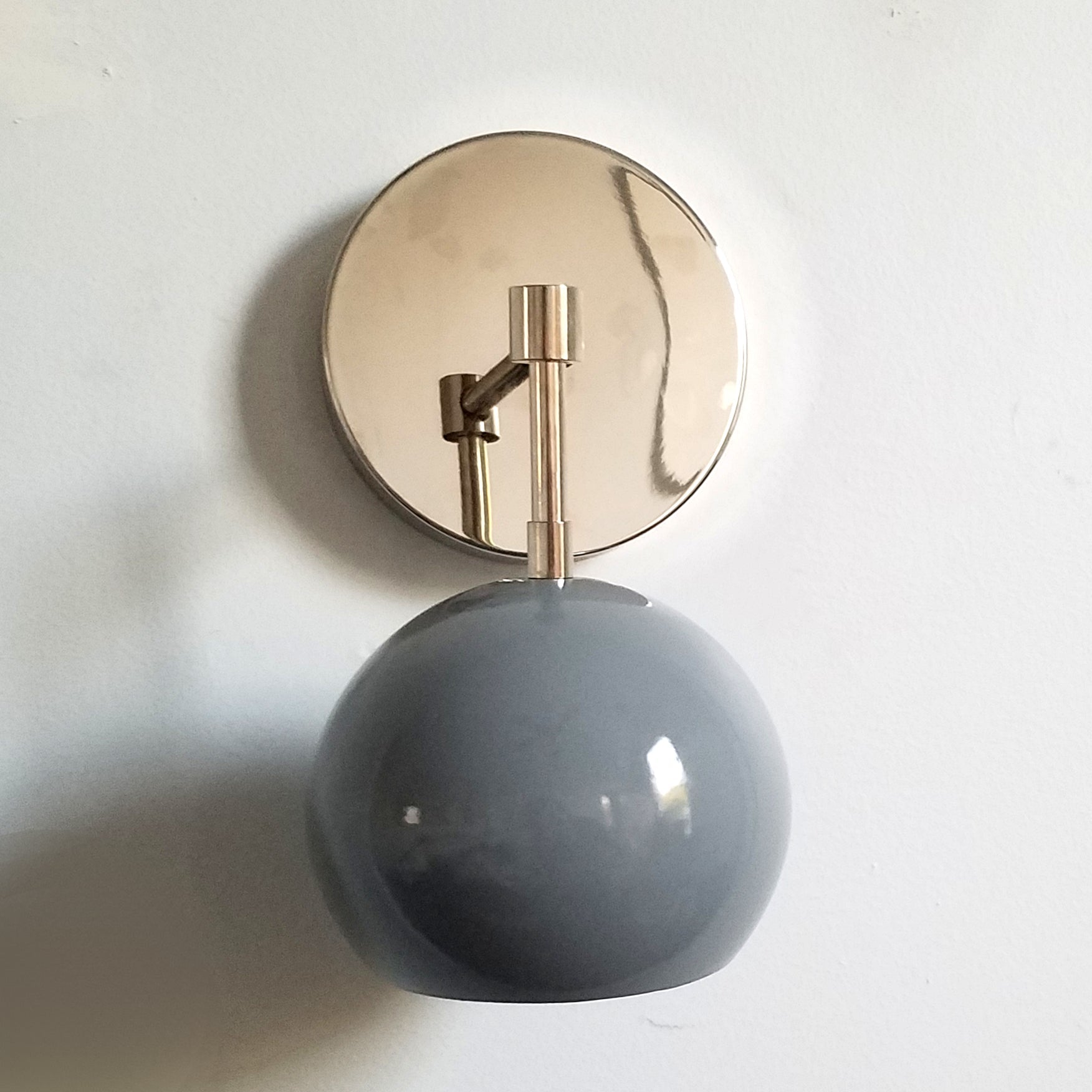 Contemporary Slate Grey Wall Sconce Globe Light