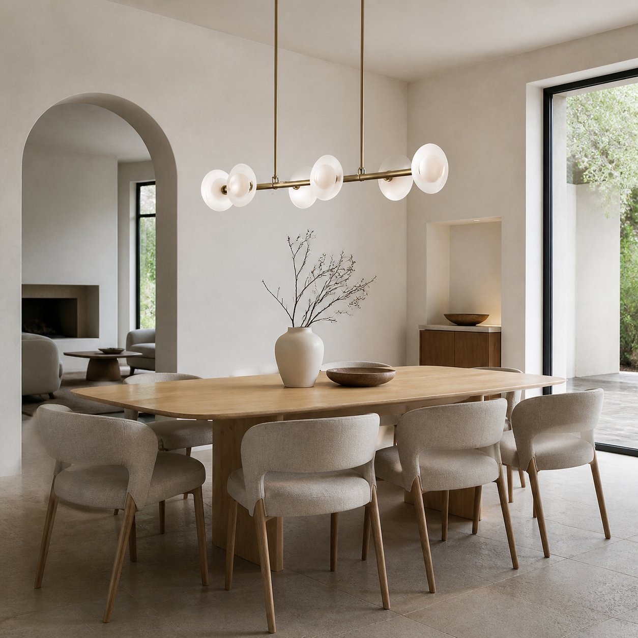 Elorina 6-Light Linear Chandelier - Modern Metal Light Fixture - Dining Room Lighting