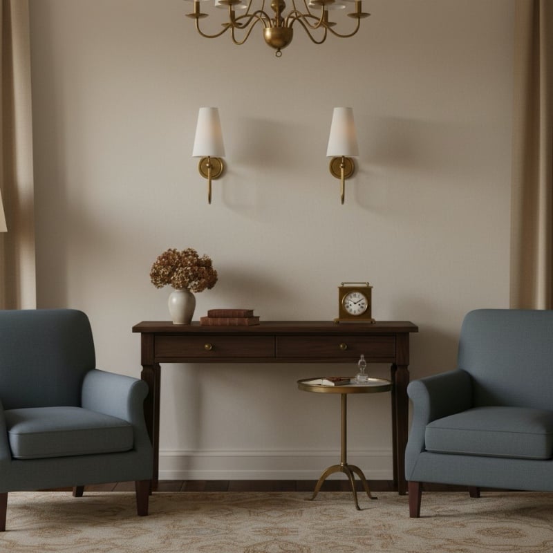 Serena Elegant Swoop Arm Sconce – Modern Fabric Shade Wall Lamp for Hallway and Bedroom