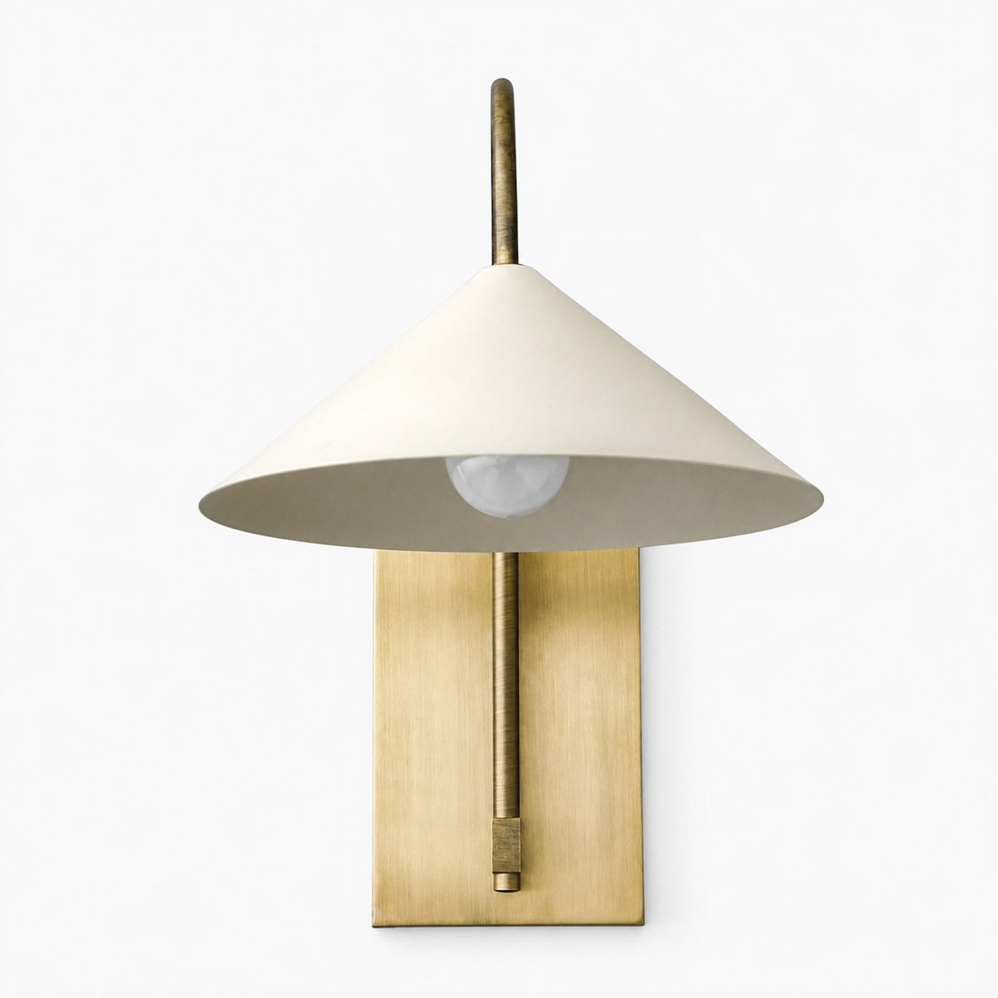 Conique Metal Minimalist Wall Sconce - Sculptural Brass Arch Light for Modern Interiors