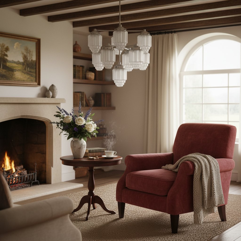 Tierlux Glass Textured Brass Chandelier – Timeless Lighting with Style