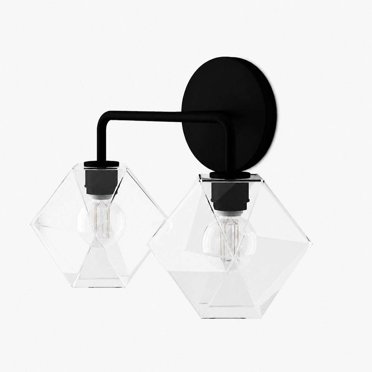 Talvior Geometric Modern Bathroom Sconce - Faceted Shade Light in Luxe Finishes