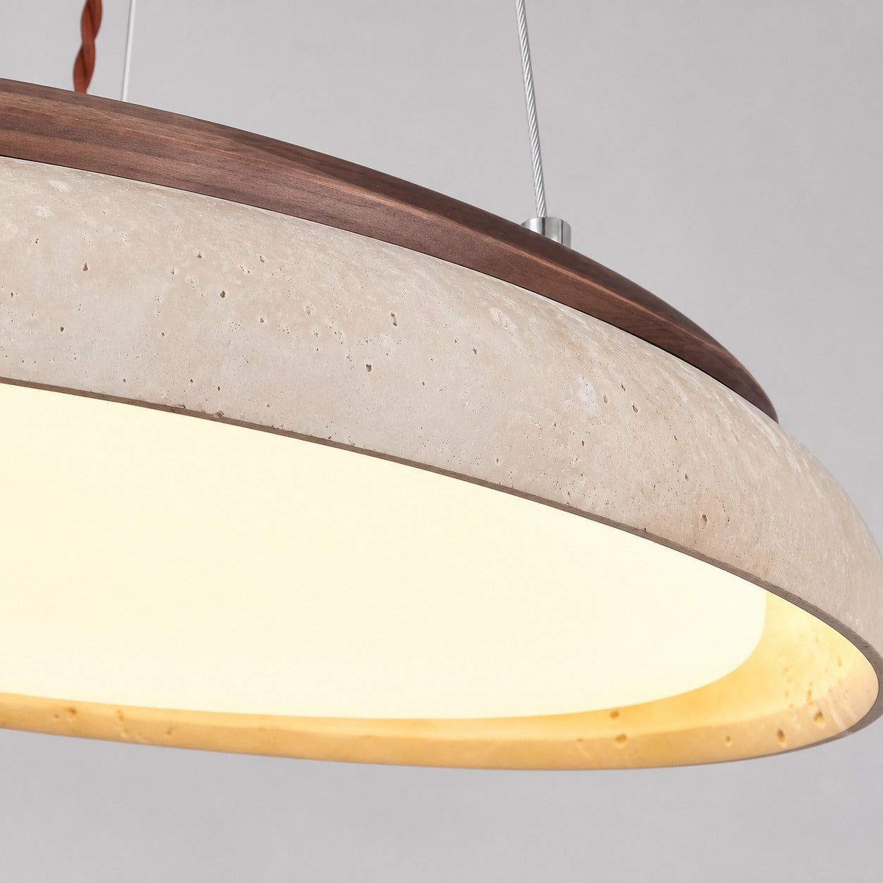 Torvella Travertine Ring Pendant Light - Minimalist Sculptural Lamp for Modern Interiors