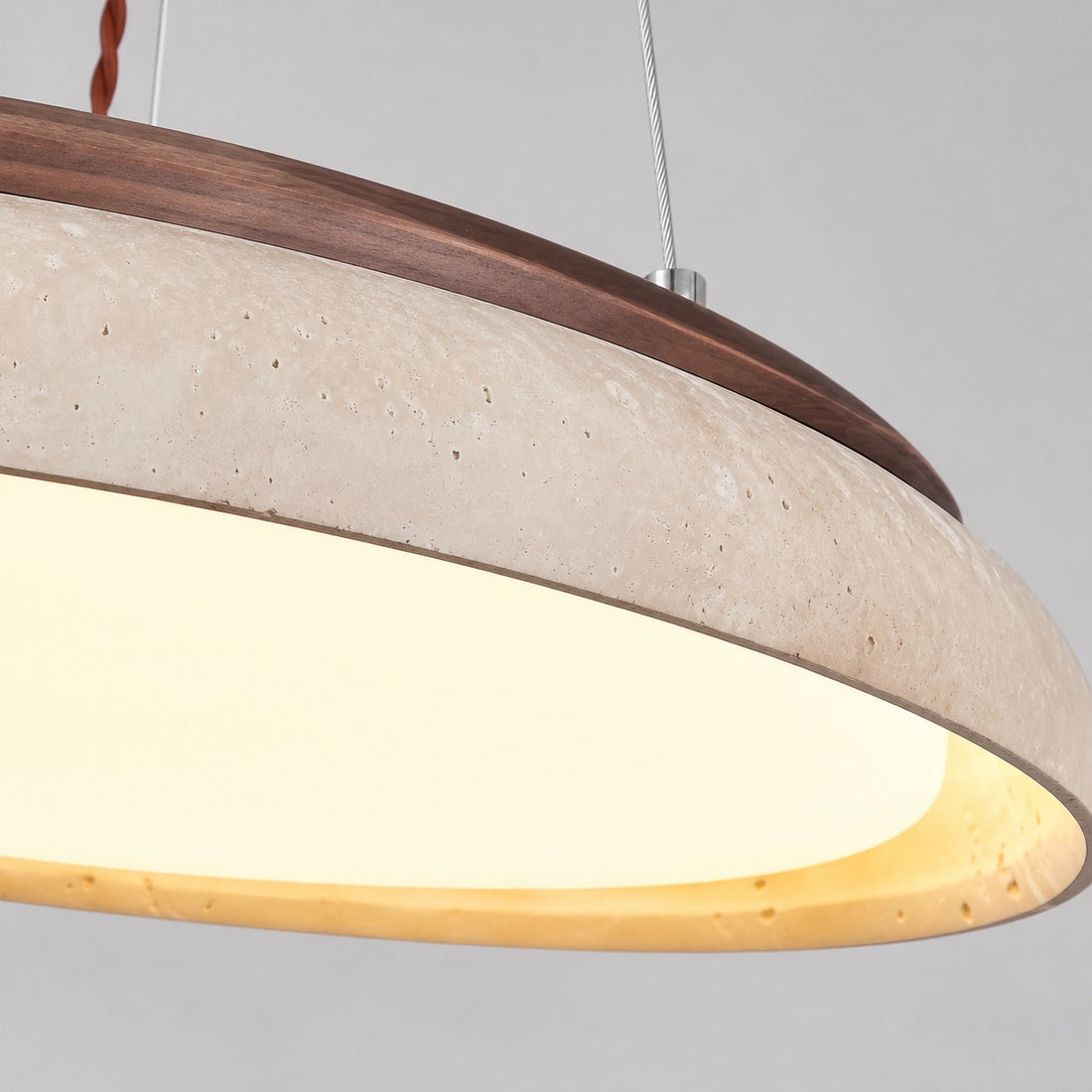 Torvella Travertine Ring Pendant Light - Minimalist Sculptural Lamp for Modern Interiors