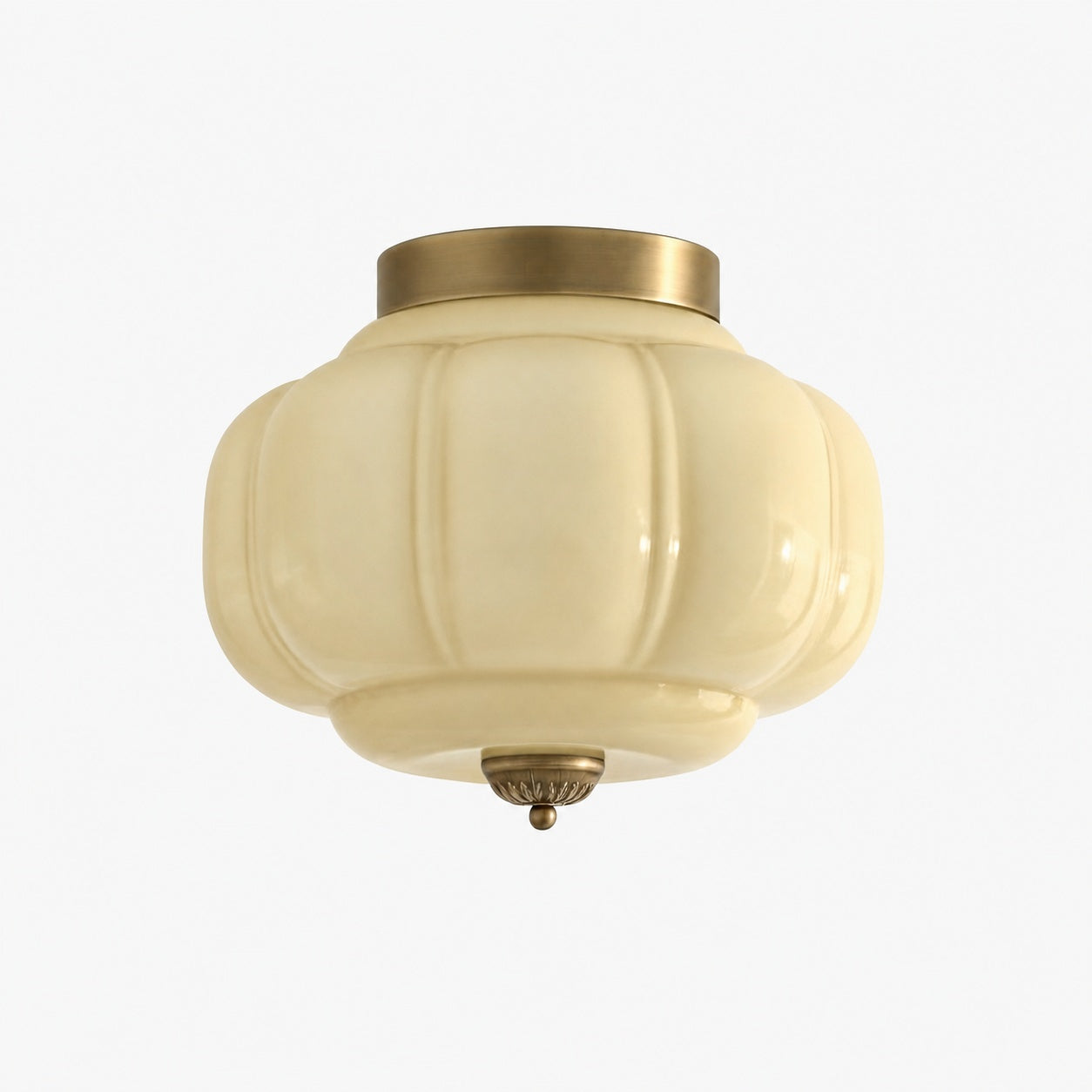 Vintage Eloise Milk Glass Flush Mount Ceiling Light - Vintage Charm Soft Glow