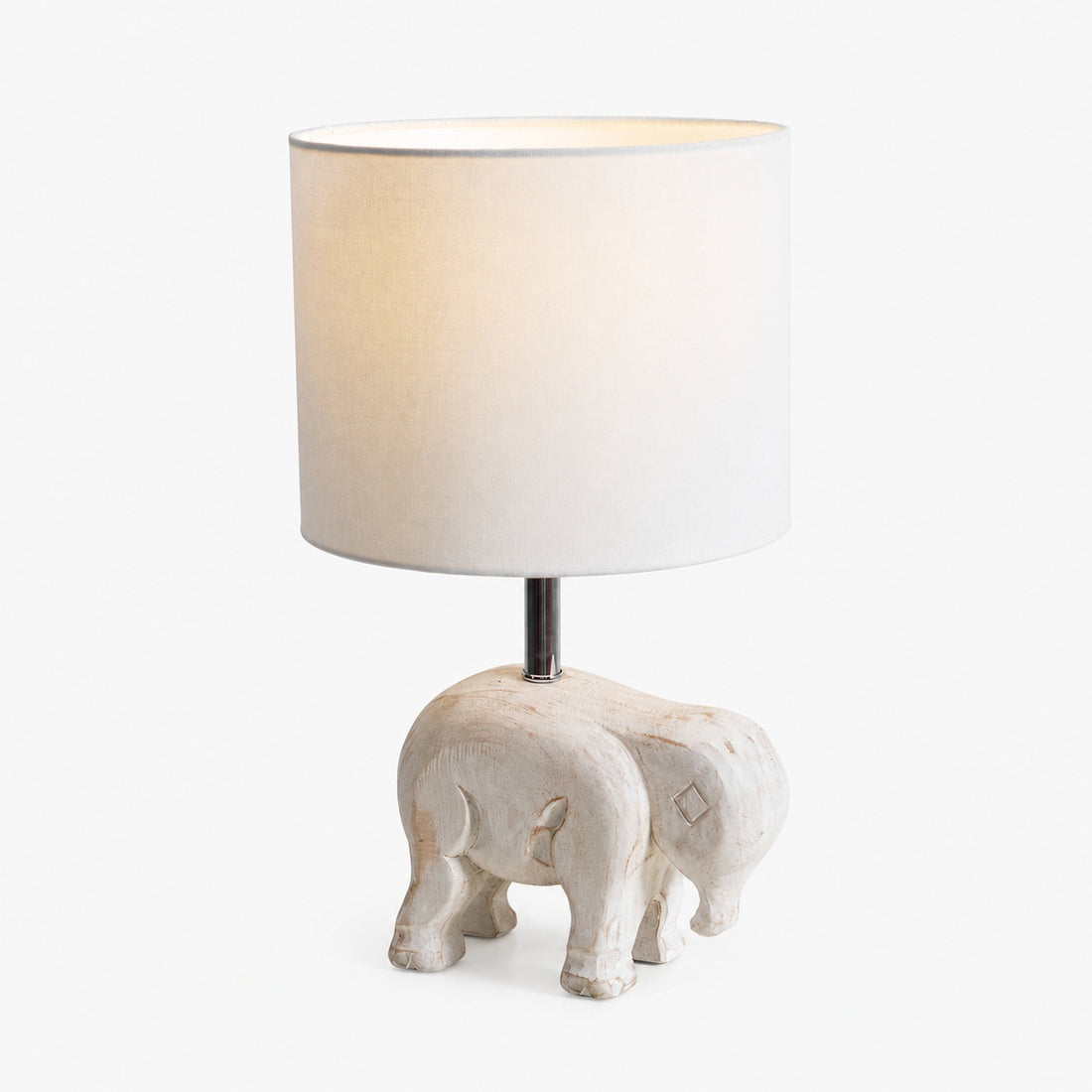 Carved Wood Animal Table Lamp