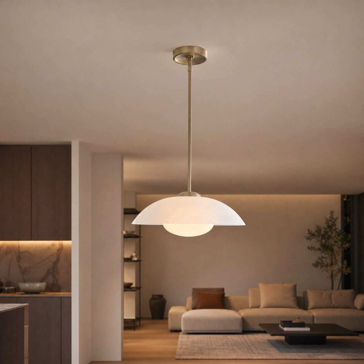 Elorina Pendant Light - Perforated Metal Shade, Champagne Bronze