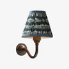 Solmire Fabric Wall Sconce - Vintage Linen Cotton Shade with Curved Metal Arm for Bedroom and Hallway