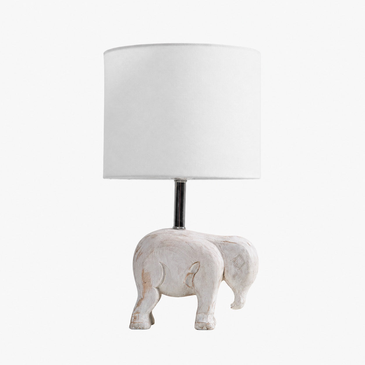 Carved Wood Animal Table Lamp