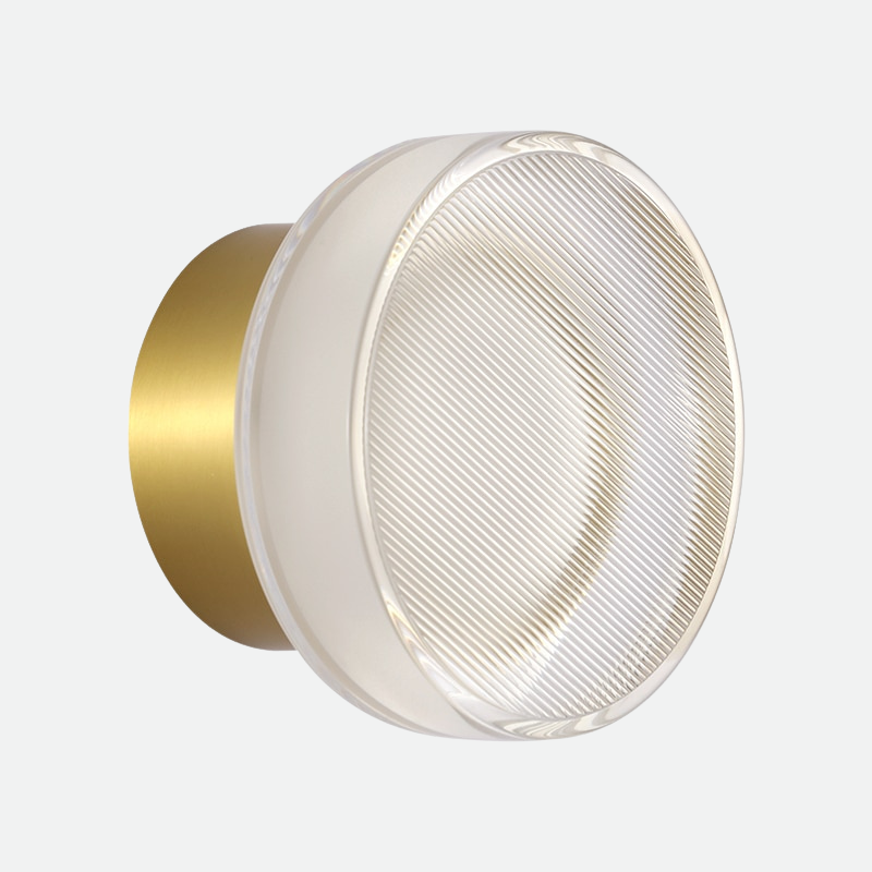 Round Textured Glass Wall Lamp