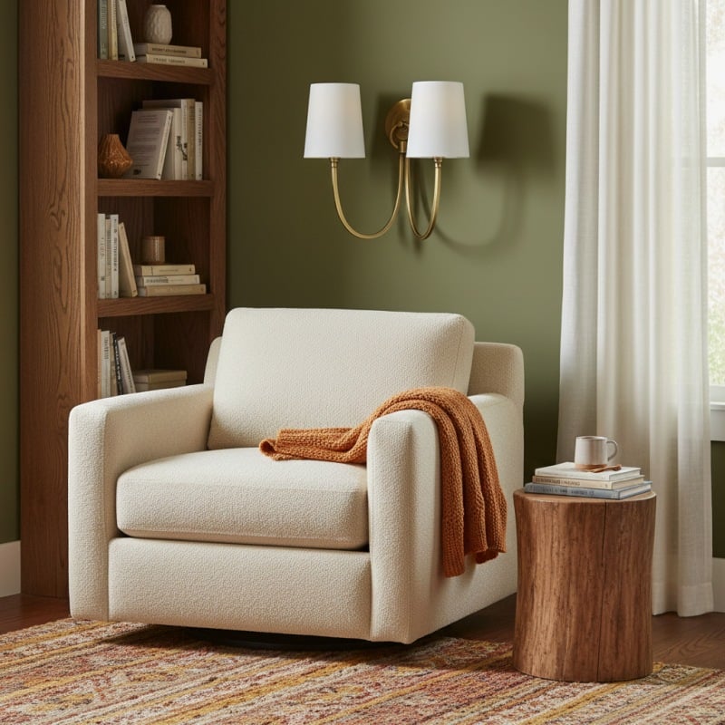 Roven Modern Double Wall Sconce with Curved Arms and Fabric Shades – Classic Accent Lighting for Bedroom