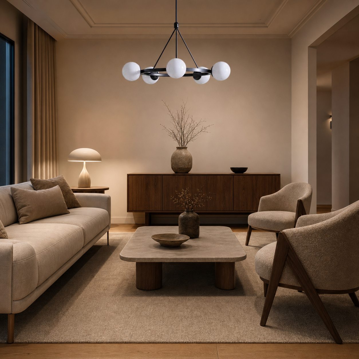 Brelia Round Light Chandelier - Modern Globe Chandelier in Stylish Design