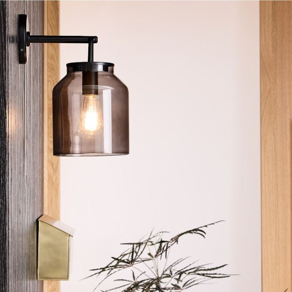 Modern Bell Jar Glass Sconce - Nordic Matte Metal Wall Light Outdoor