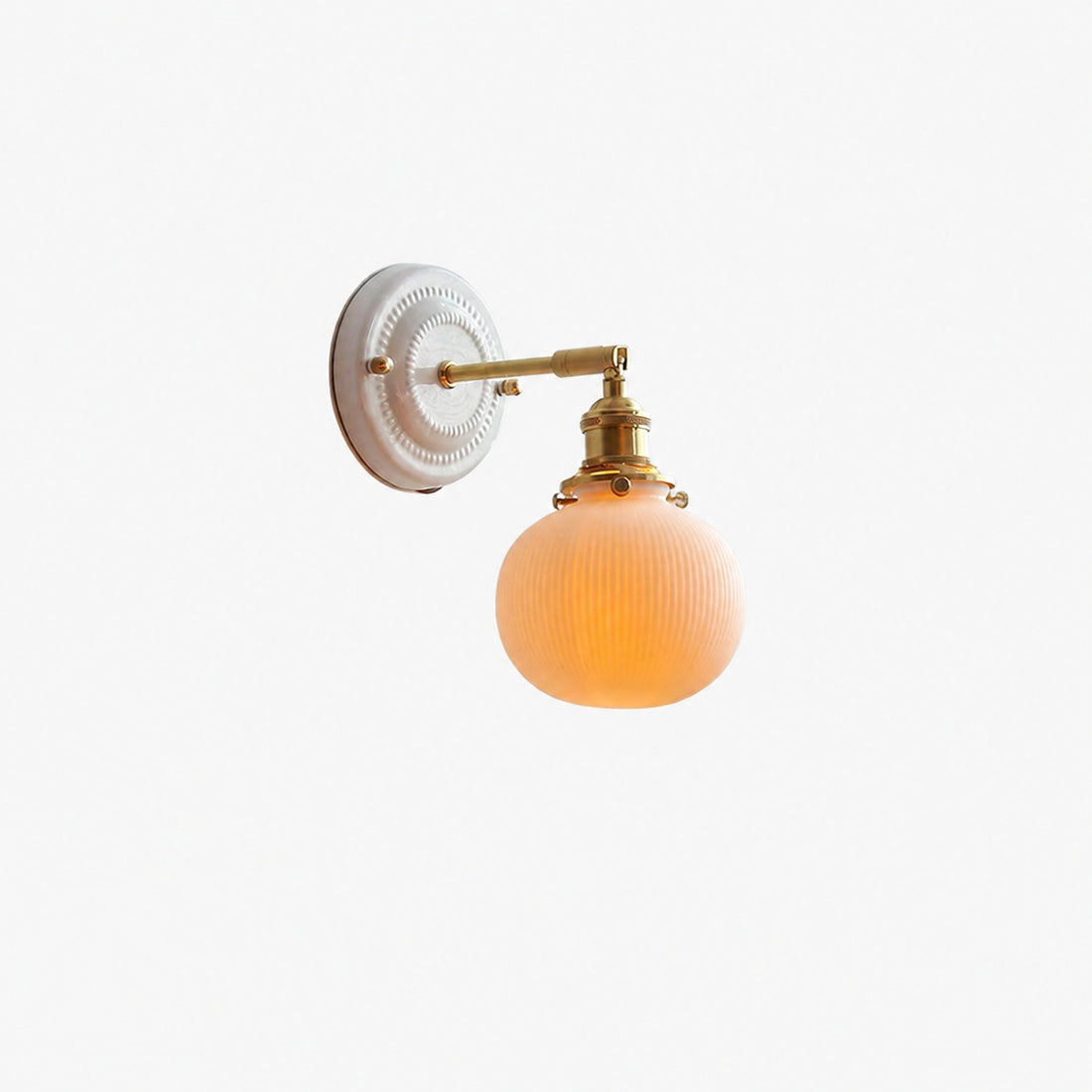 Vintage Japanese Ceramic Brass 1-Light Wall Sconce Lamp