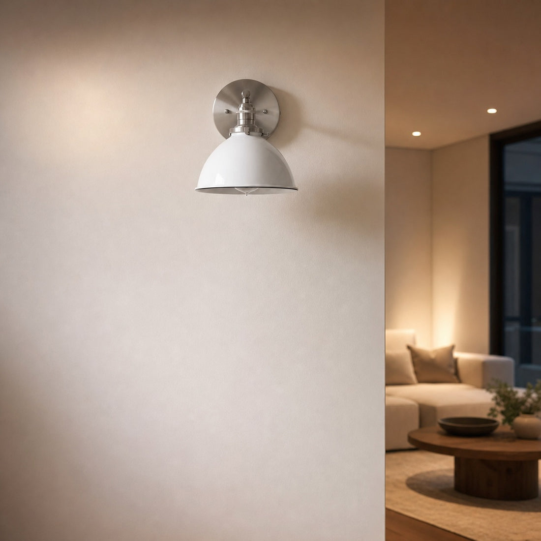 Conique Metal Wall Sconce - White Metal Shade - Industrial Modern Lighting