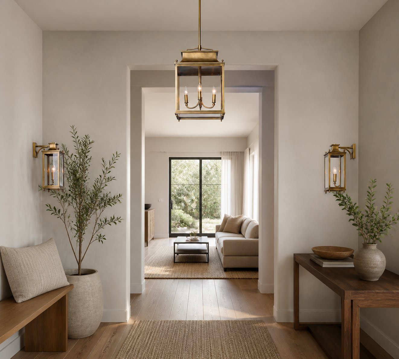 Yolvira Modern Outdoor Lantern Pendant - Metal Hanging Light for Exteriors