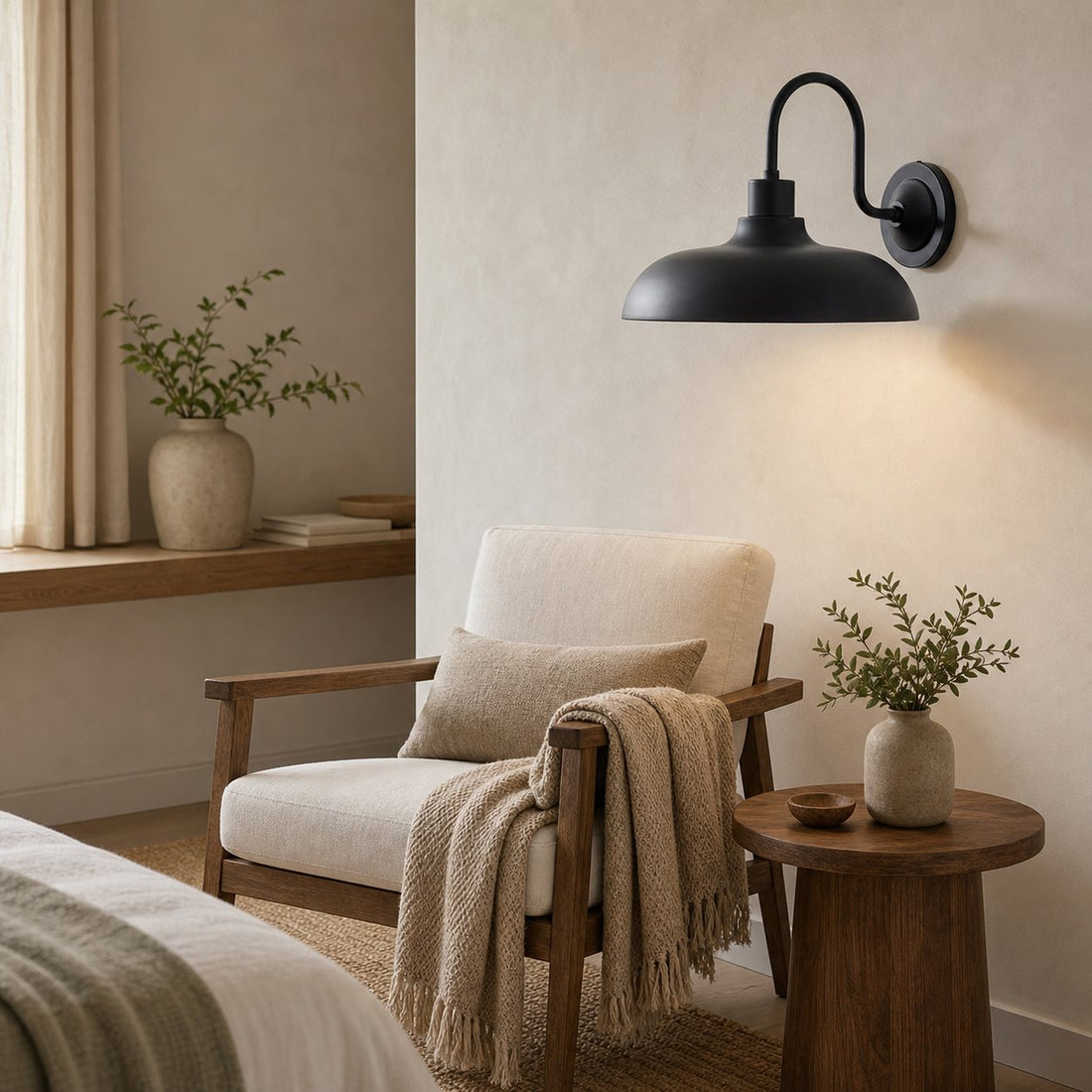 Velara Industrial Metal Rustic Dome Wall Sconce - Classic Curved Outdoor Wall Light for Porch and Patio U08