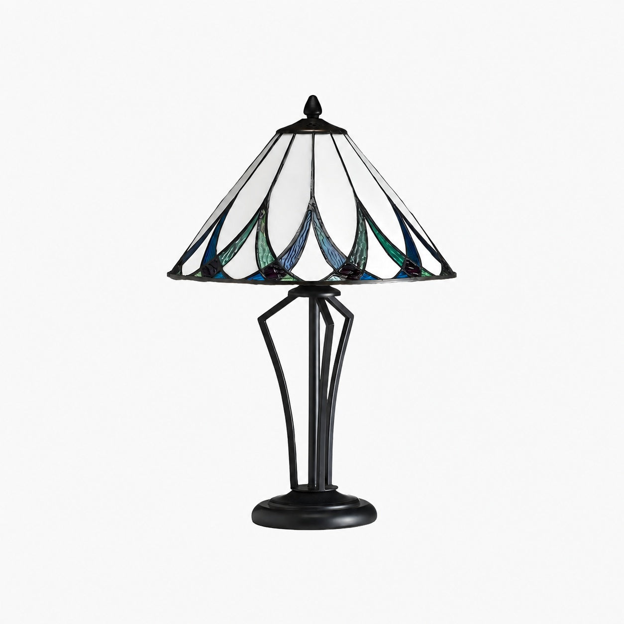 TF Allanton Water Ripple Glass Table Lamp - Classic Style for Living Room, Bedroom or Study