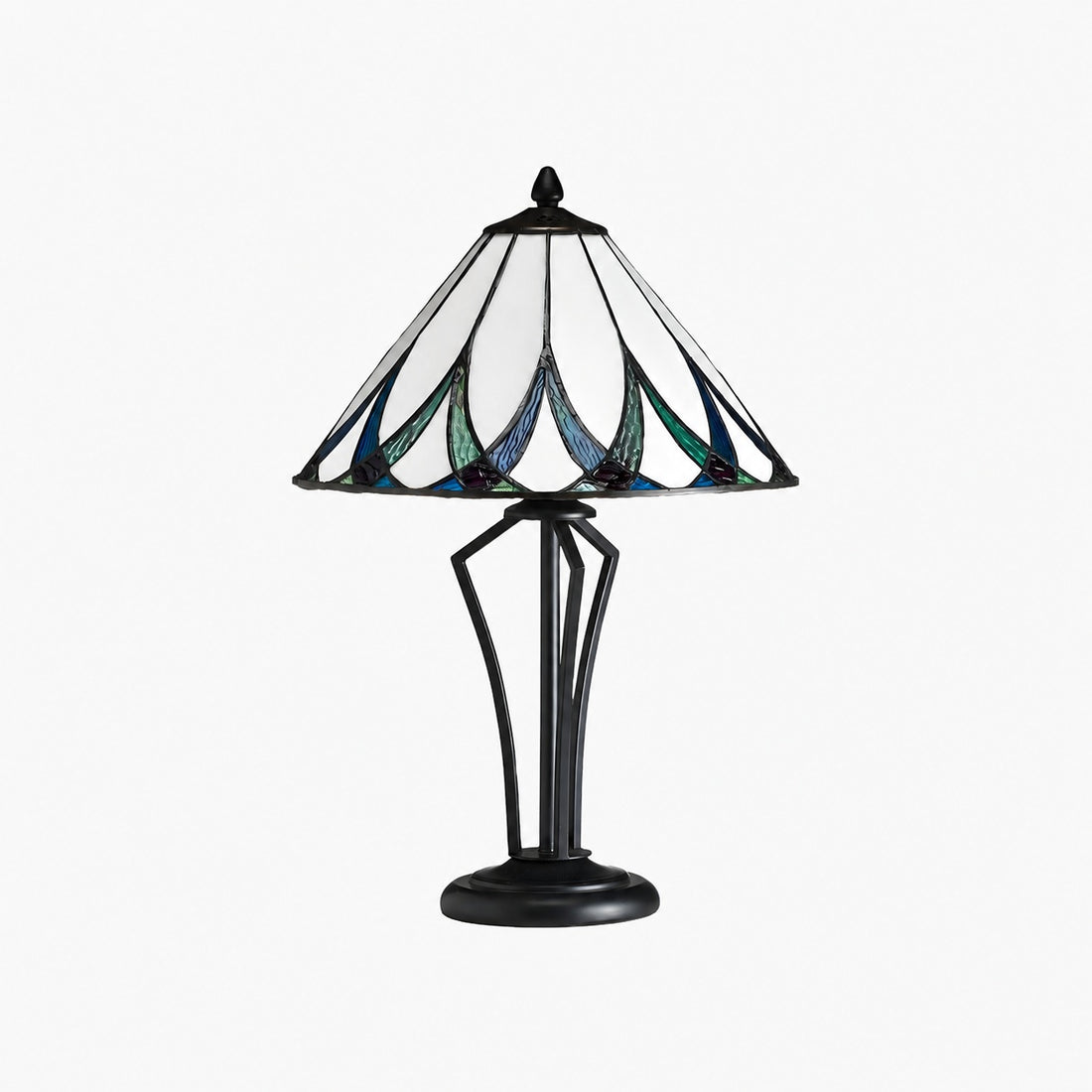 TF Allanton Water Ripple Glass Table Lamp - Classic Style for Living Room, Bedroom or Study