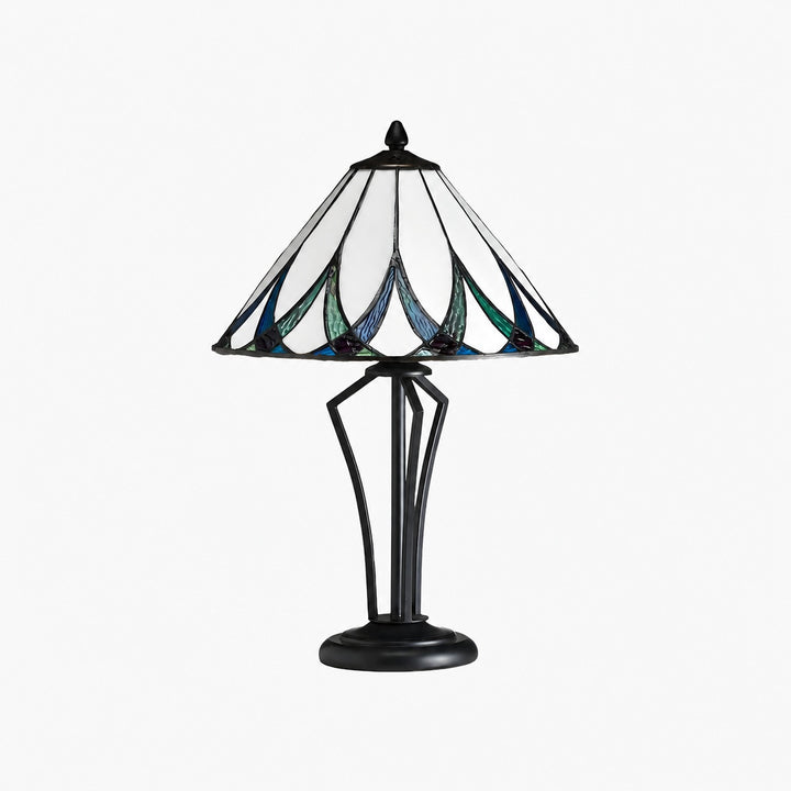 TF Allanton Water Ripple Glass Table Lamp - Classic Style for Living Room, Bedroom or Study