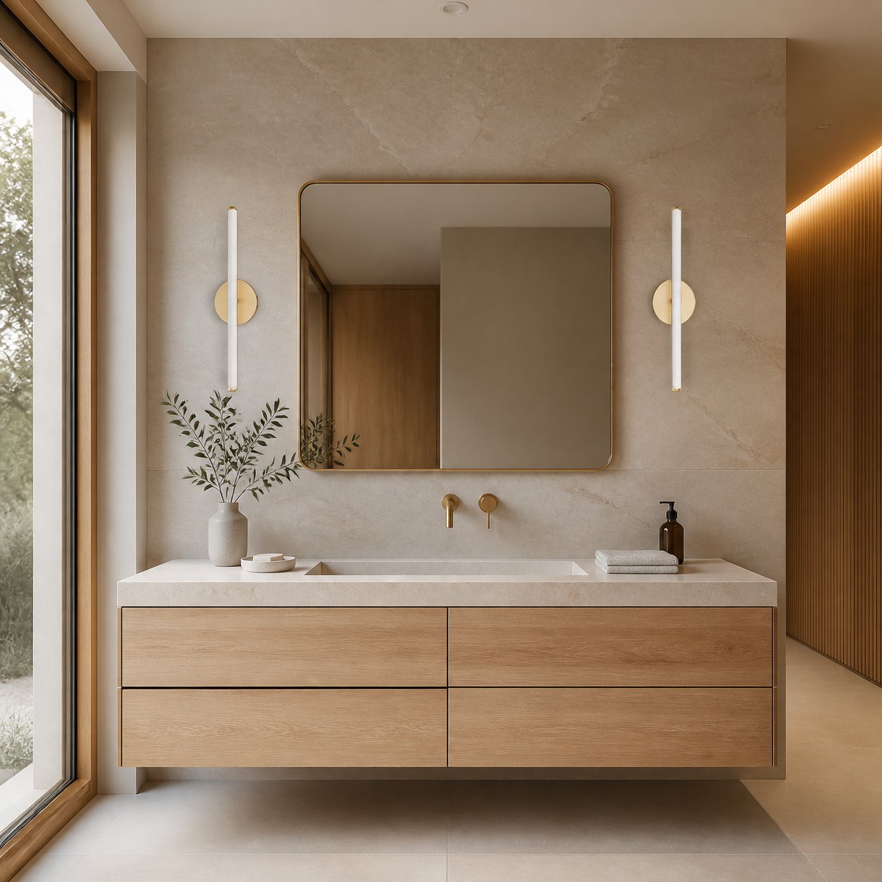 Voro Modern LED Wall Sconce - Metal Bathroom & Hallway Lighting Fixture