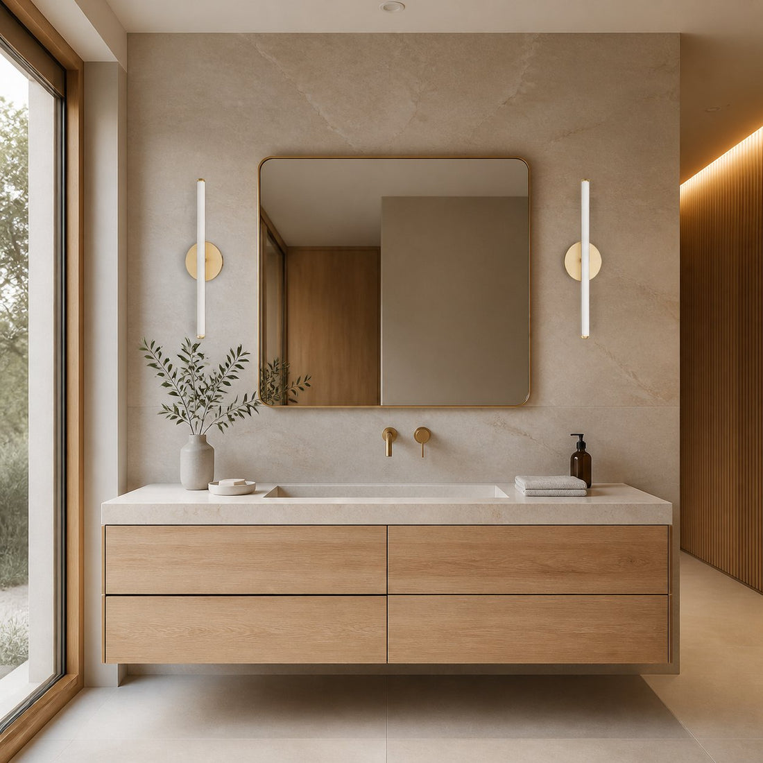 Voro Modern LED Wall Sconce - Metal Bathroom & Hallway Lighting Fixture