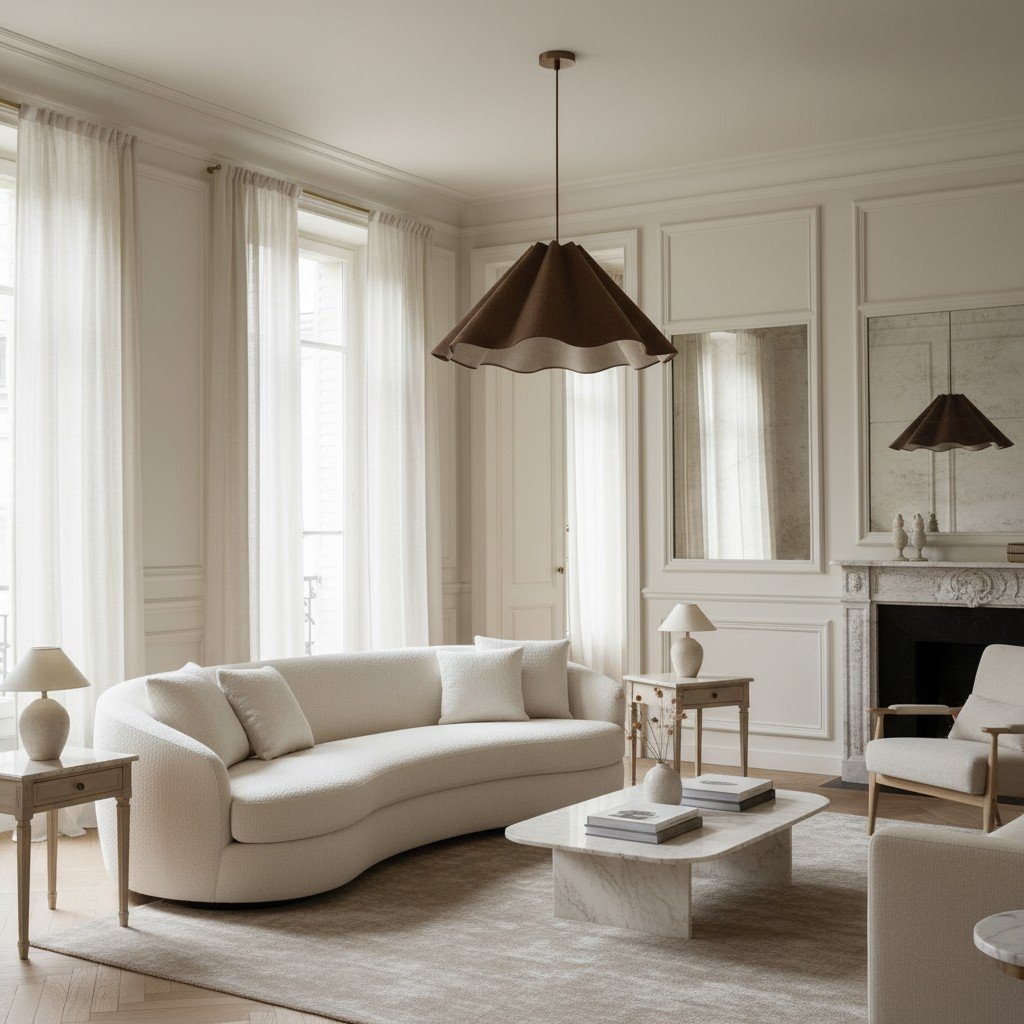 Weavara Sculptural Fabric & Metal Pendant Light - Modern Hanging Lamp for Dining or Living Rooms