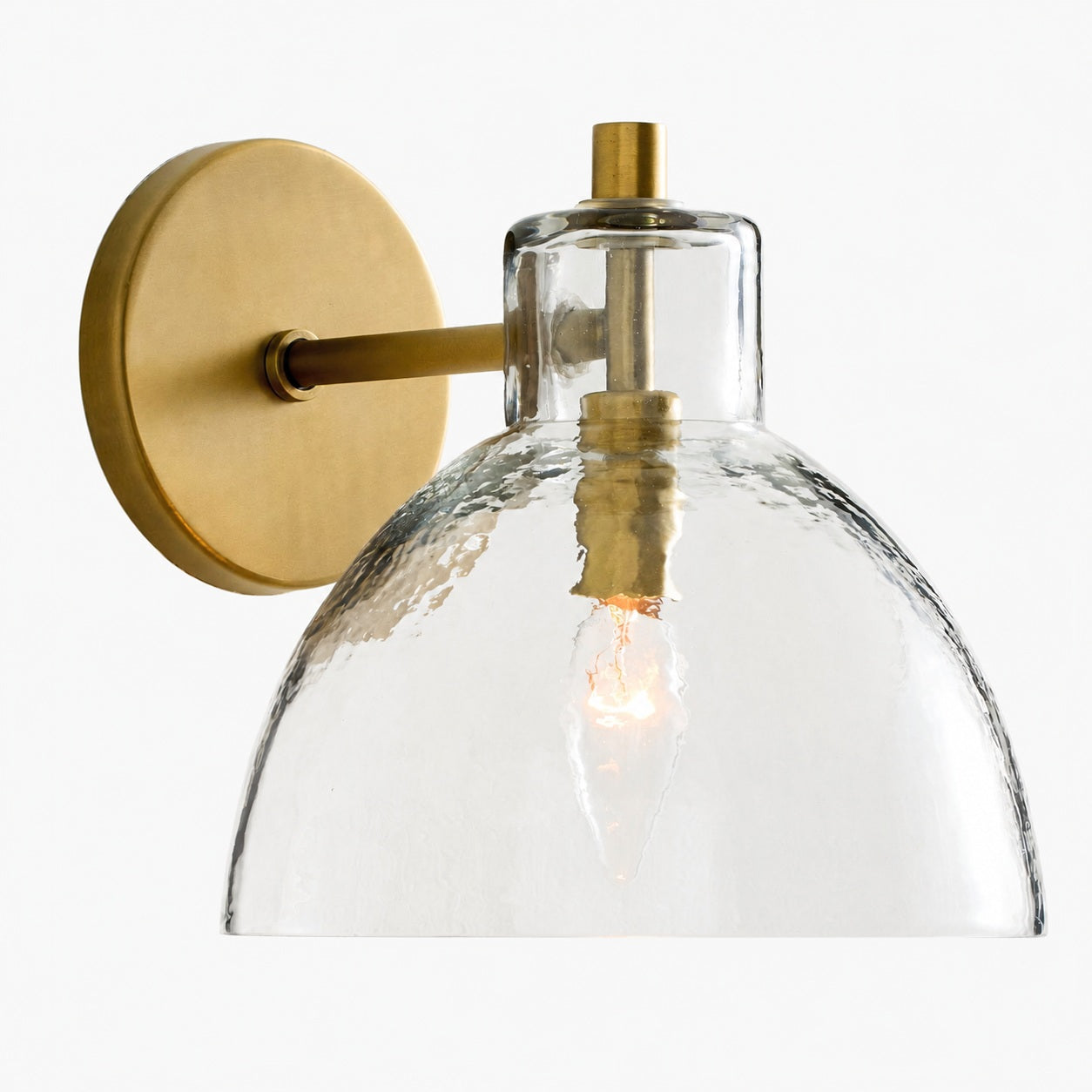 Glavira Recycled Glass Double Sconce - Indoor Brass Wall Lighting