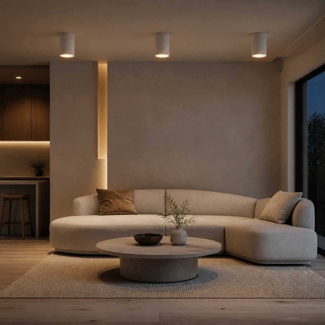 Sabiara Wabi-Sabi Cylindrical Ceiling Lamp - Soft Diffused Ceiling Fixture for Bedrooms and Living Rooms