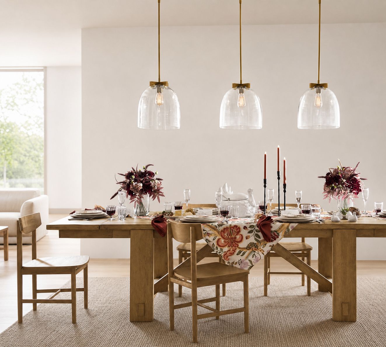 Auria Metal Brass Pendant Lighting - Vintage Finish with Glass Shade