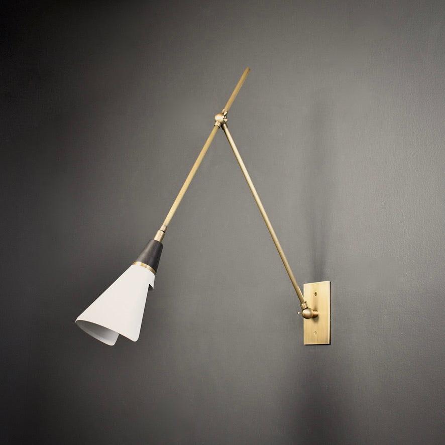 Vintage Metal Adjustable Swing Arm Wall Lamp